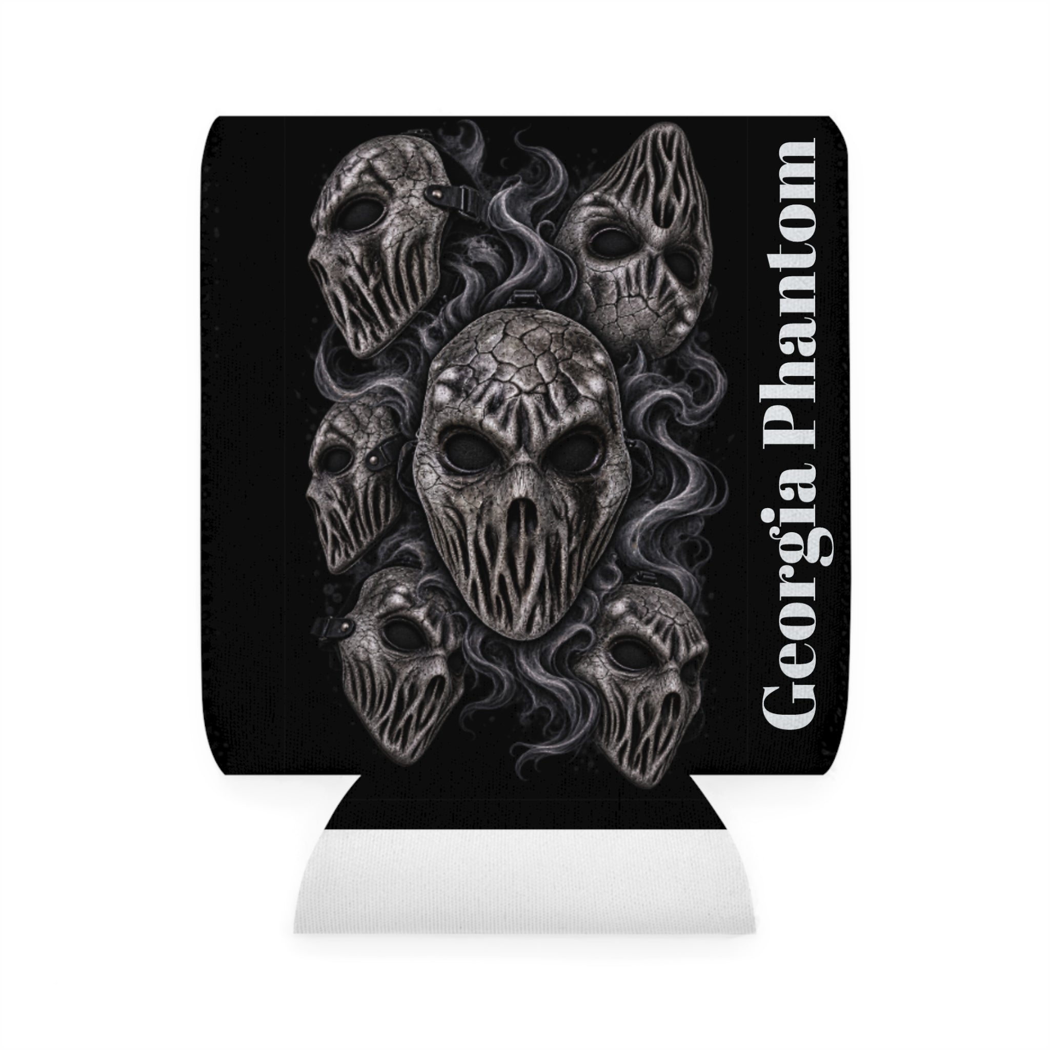 Silent War Masked Skulls Can Cooler Sleeve — Georgia Phantom Beverage Insulator