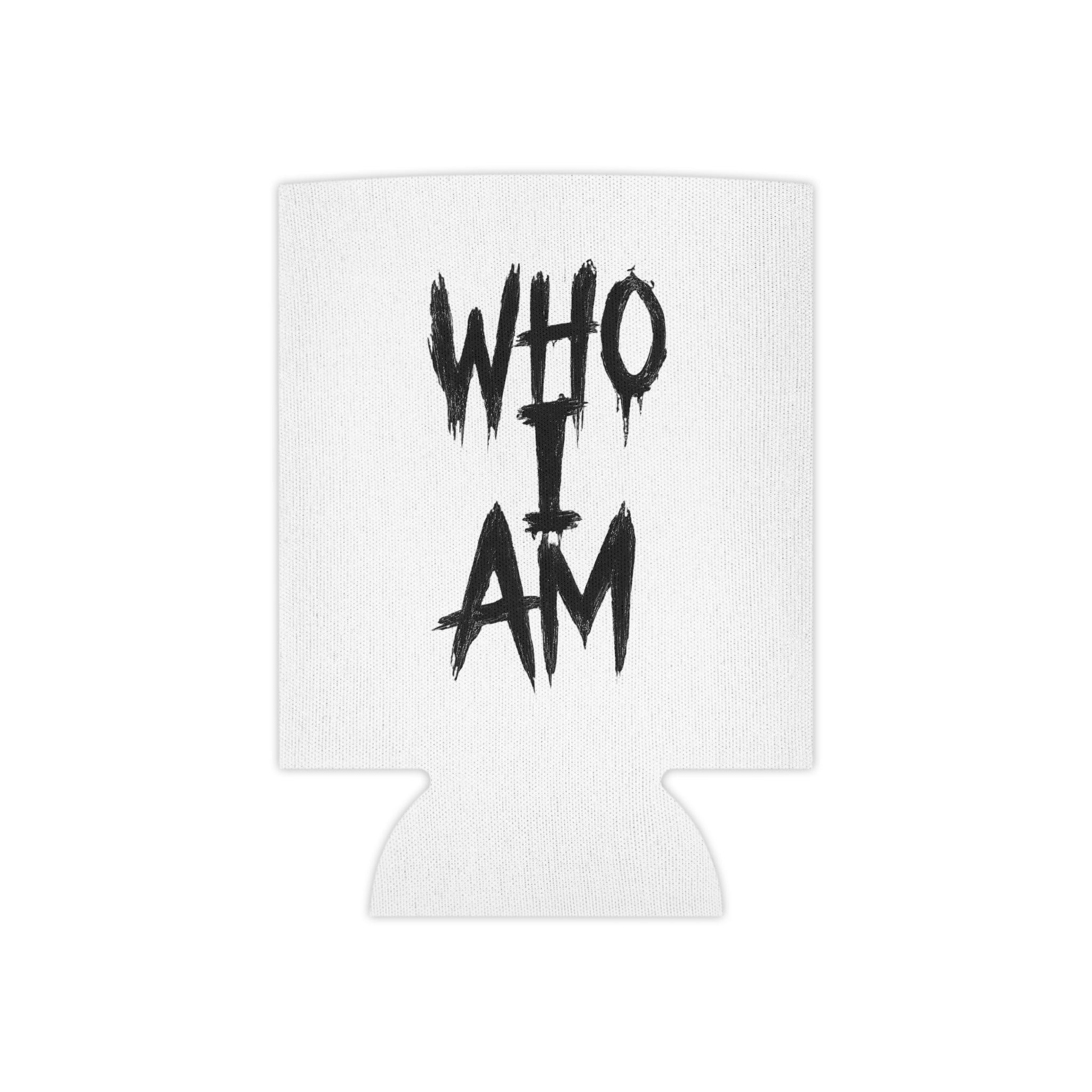 Can Cooler – Minimalist "Who I Am" / Handwritten Initials Drink Koozie