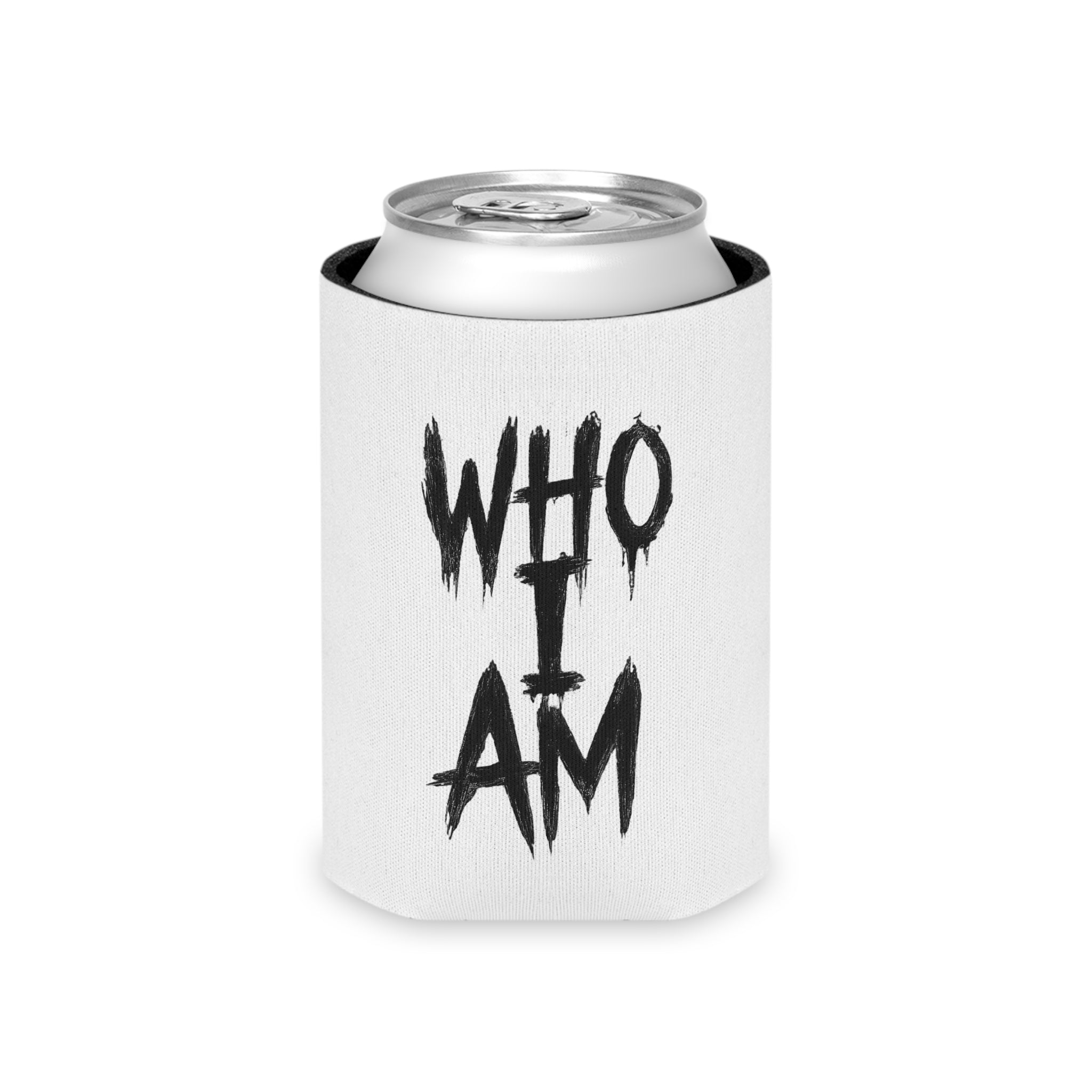 Can Cooler – Minimalist "Who I Am" / Handwritten Initials Drink Koozie