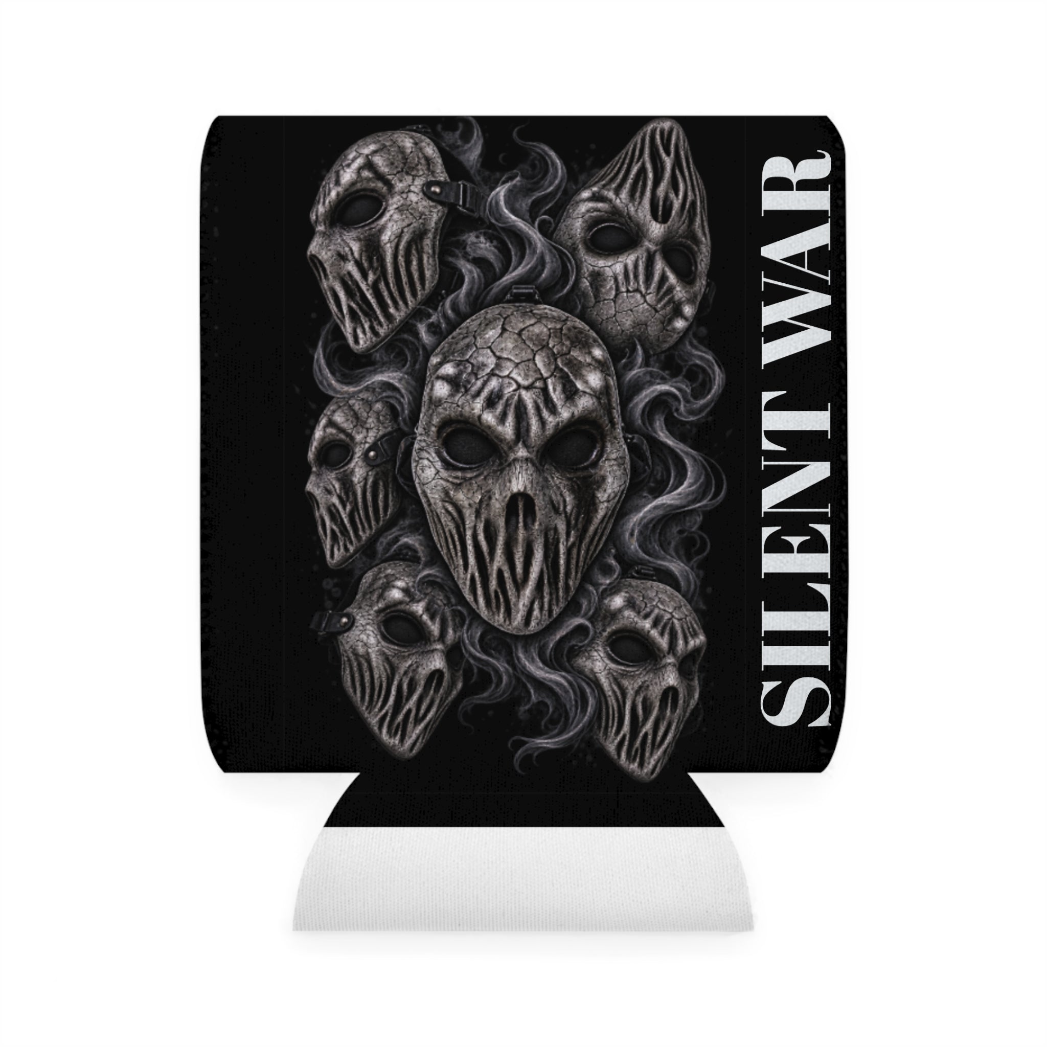 Silent War Masked Skulls Can Cooler Sleeve — Georgia Phantom Beverage Insulator